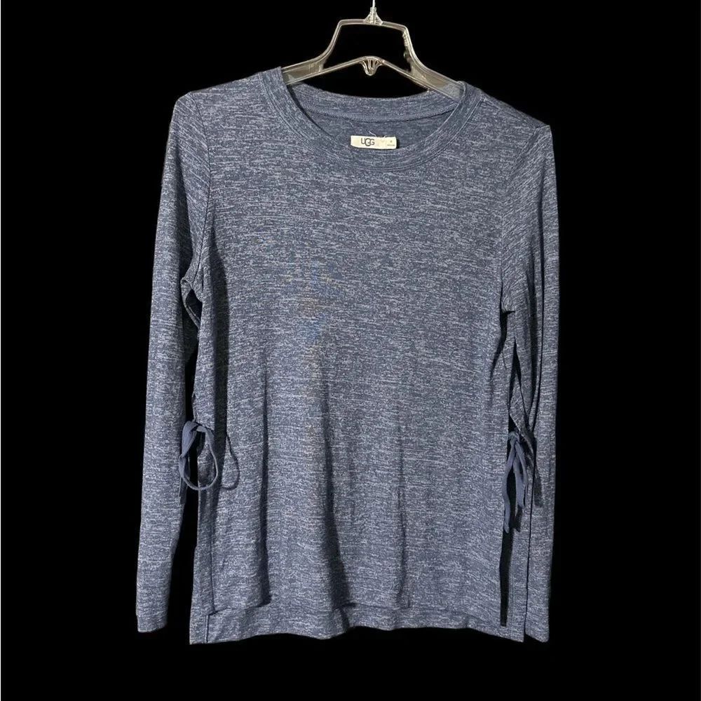 Ugg Quincy long sleeves side tie tunic shirt M blue